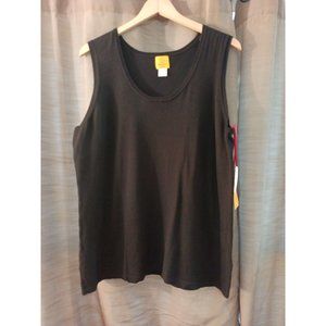 NWT Women's Ruby Rd. Black Stretchy Comfortable Tank Blouse Size 2X
